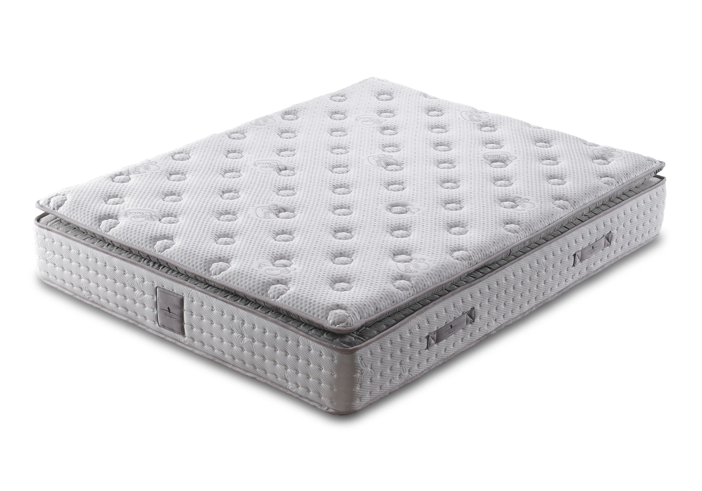 Base de lit avec matelas orthopédique complet gris ANGEL