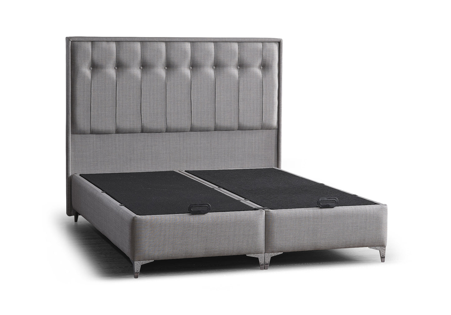 Base de lit avec matelas orthopédique complet gris ANGEL