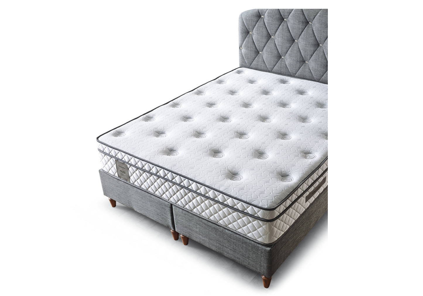 Matelas orthopédique complet avec coussin de tête gris DORA