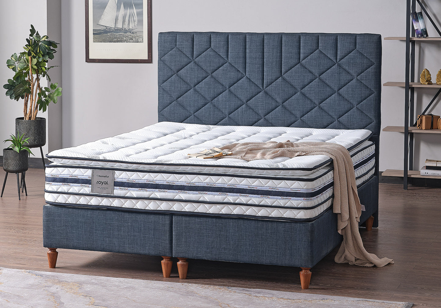 Matelas orthopédique complet avec coussin de tête gris ROYAL