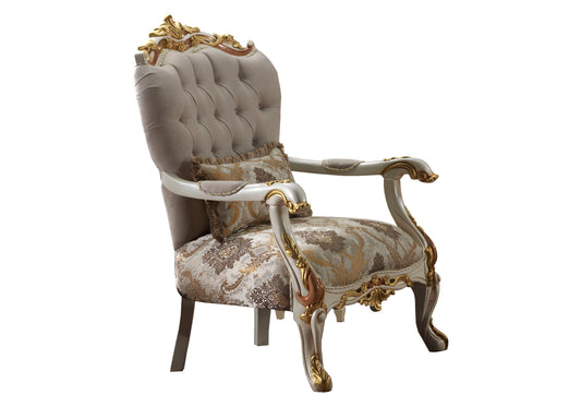 Fauteuil Kapitone Or Beige VENUS 