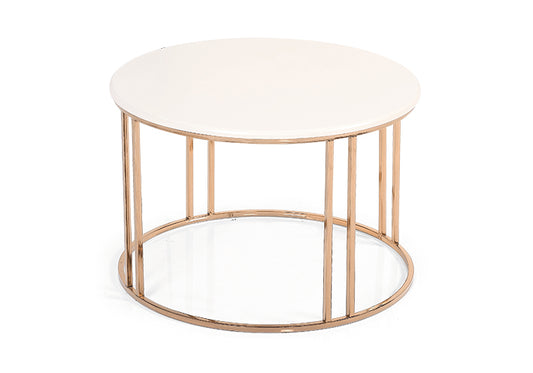 Table basse ronde en or blanc SIENA