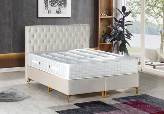 Sommier Tête De Lit Matelas Crème SERRA