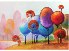 Tableau des arbres abstraits colorés