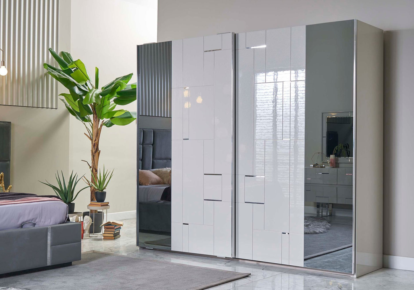 Armoire Armoire Argent Blanc IBIZA