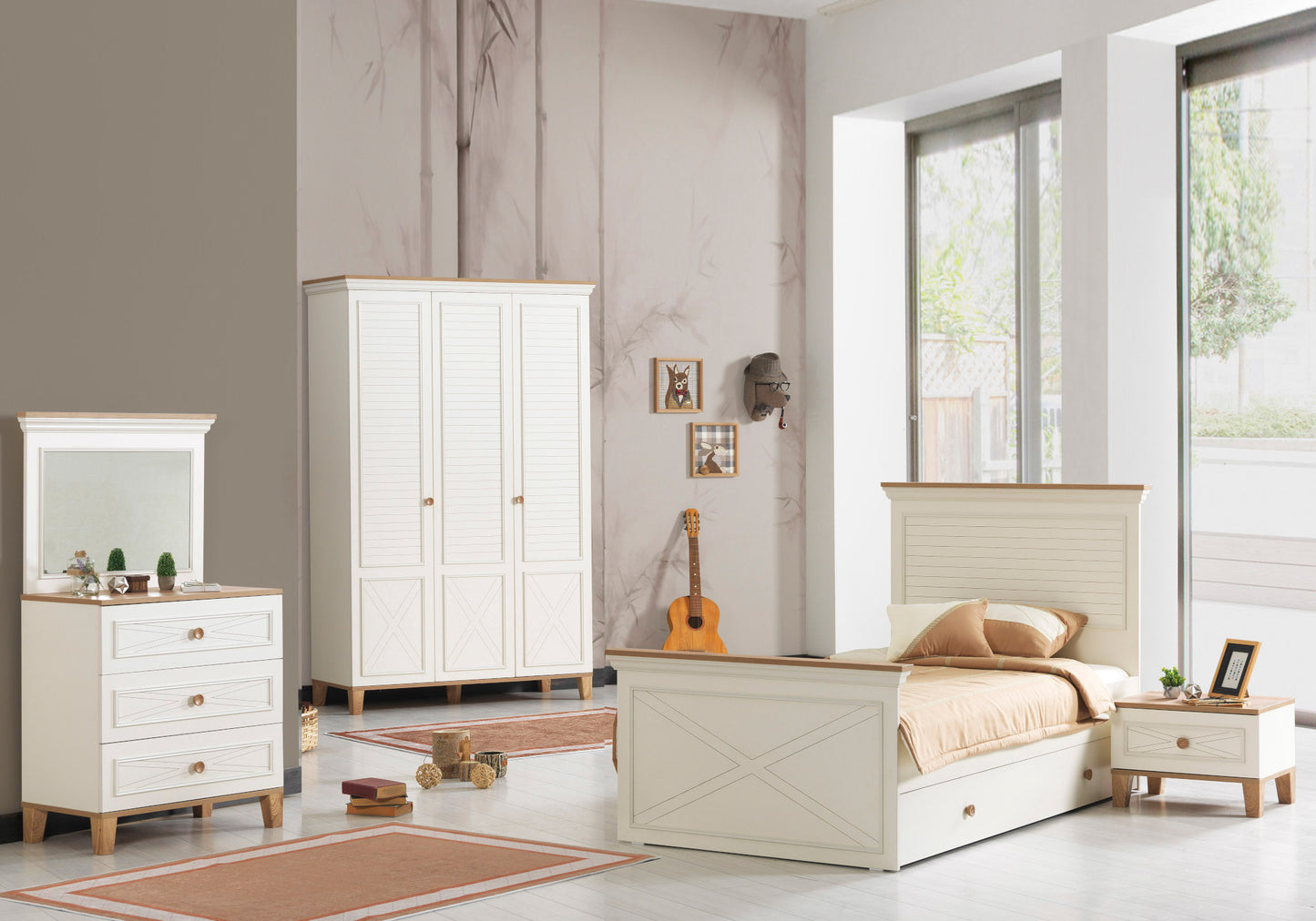 Ensemble de Chambre Jeune Moderne Beige ATLAS