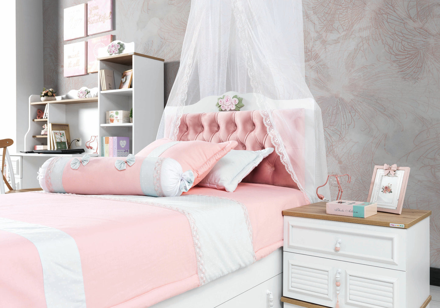 Ensemble de Chambre Jeune Moderne Rose LUNA