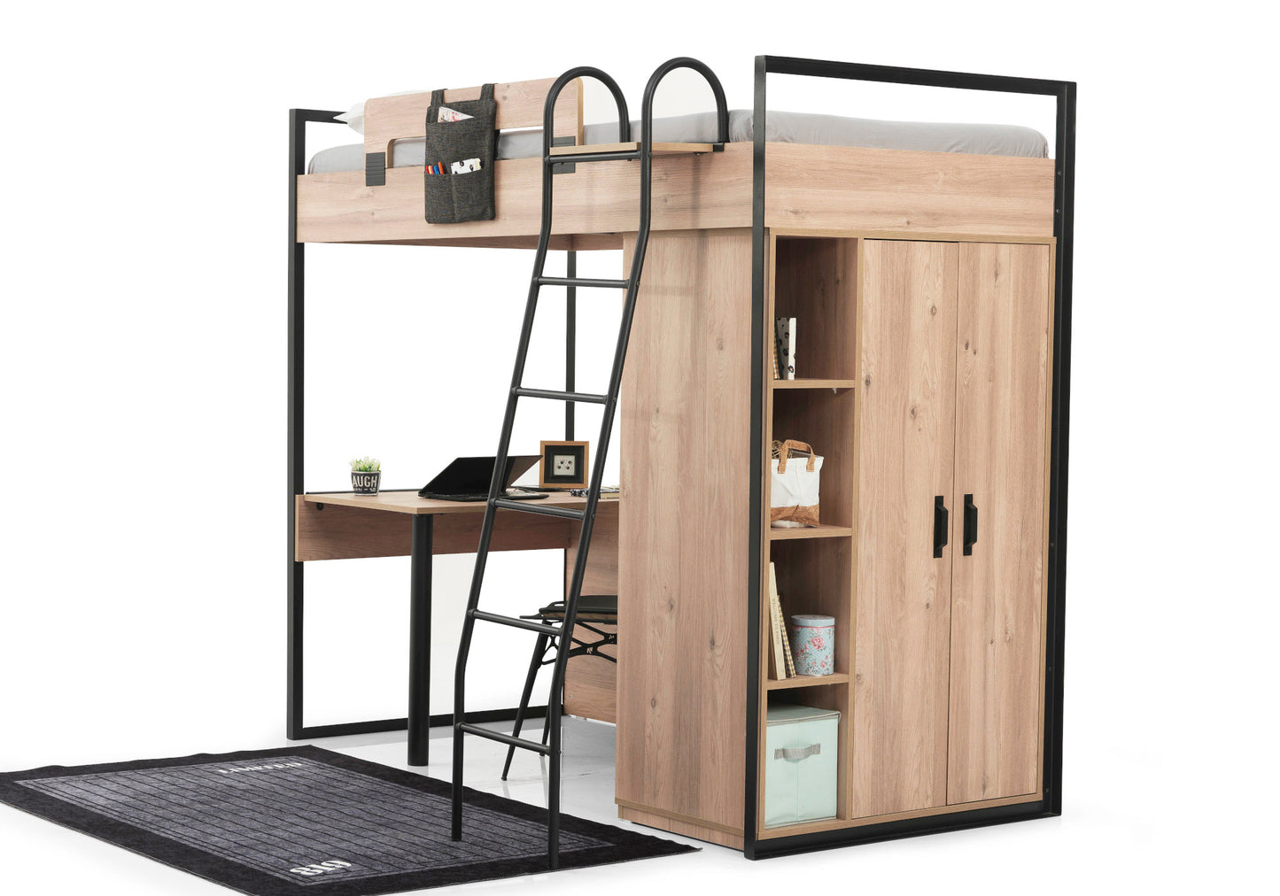 Ensemble de chambre jeune moderne en chêne SMART