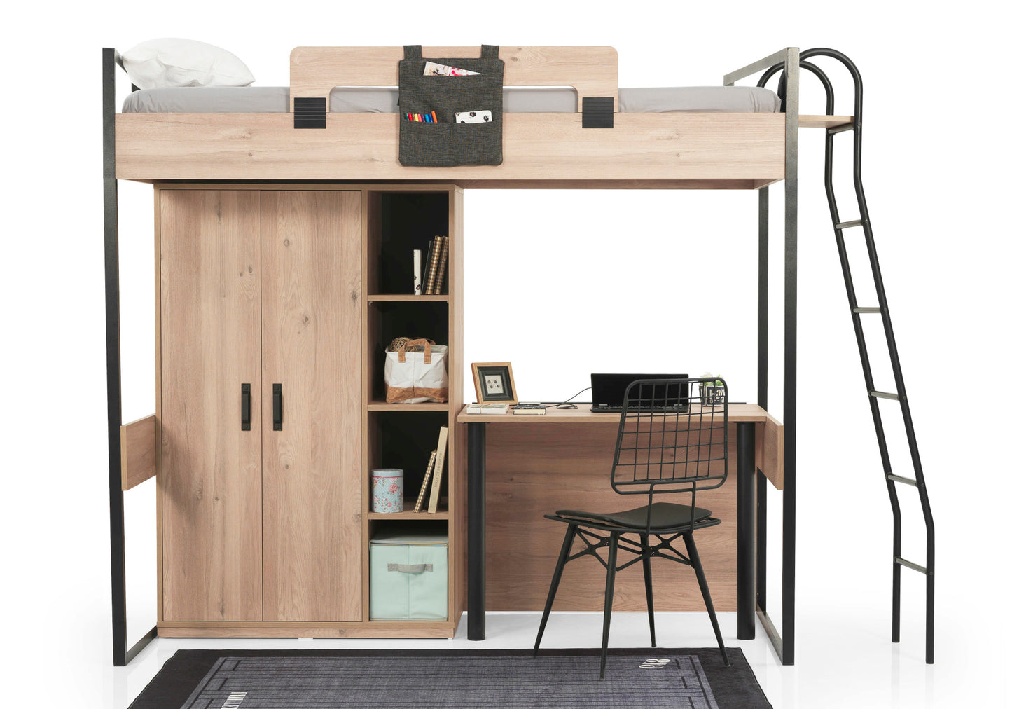 Ensemble de chambre jeune moderne en chêne SMART