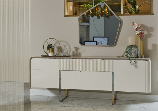 Console et Miroir Argent ARES