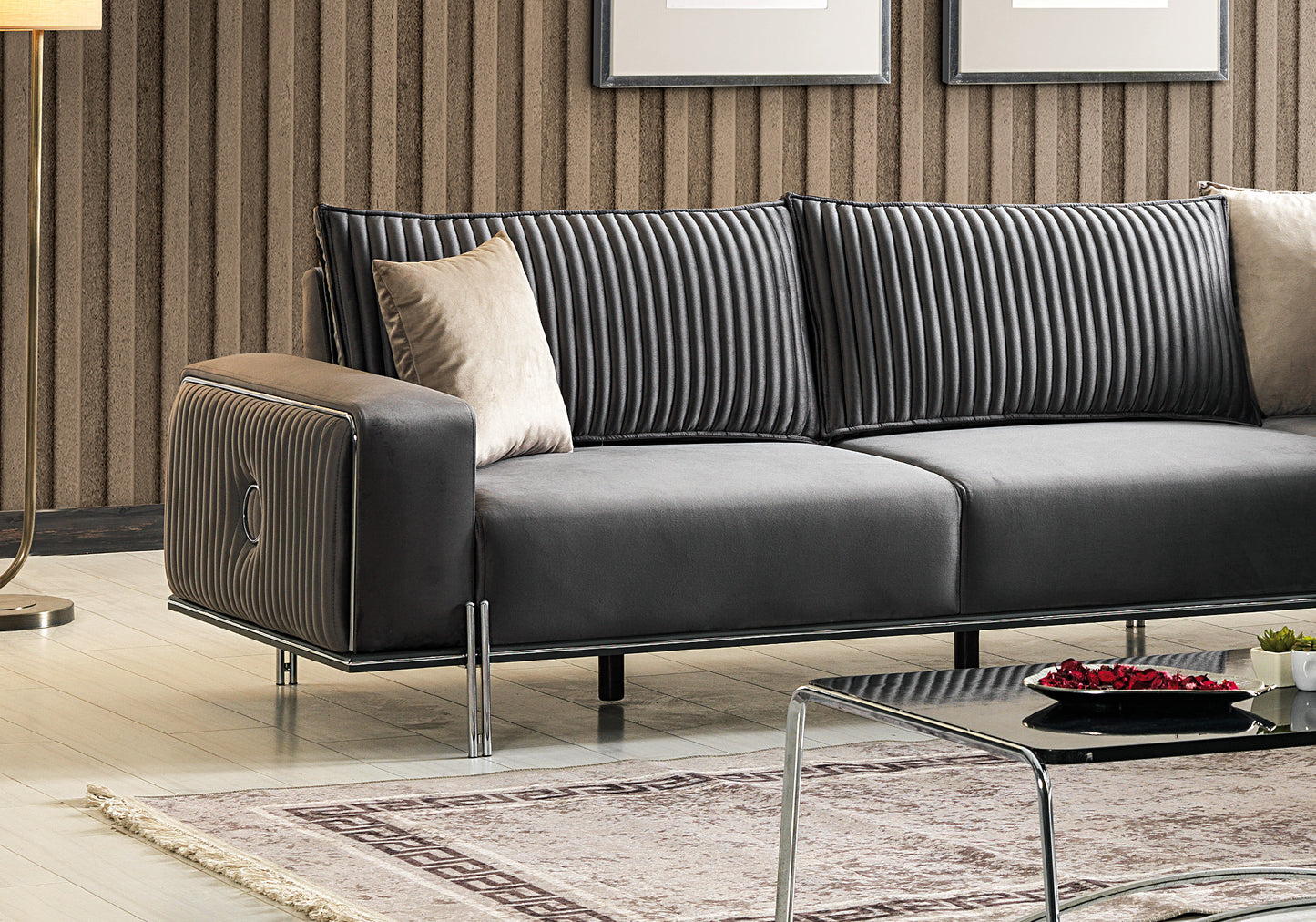 Ensemble de canapés d'angle moderne Anthracite BOMONTİ