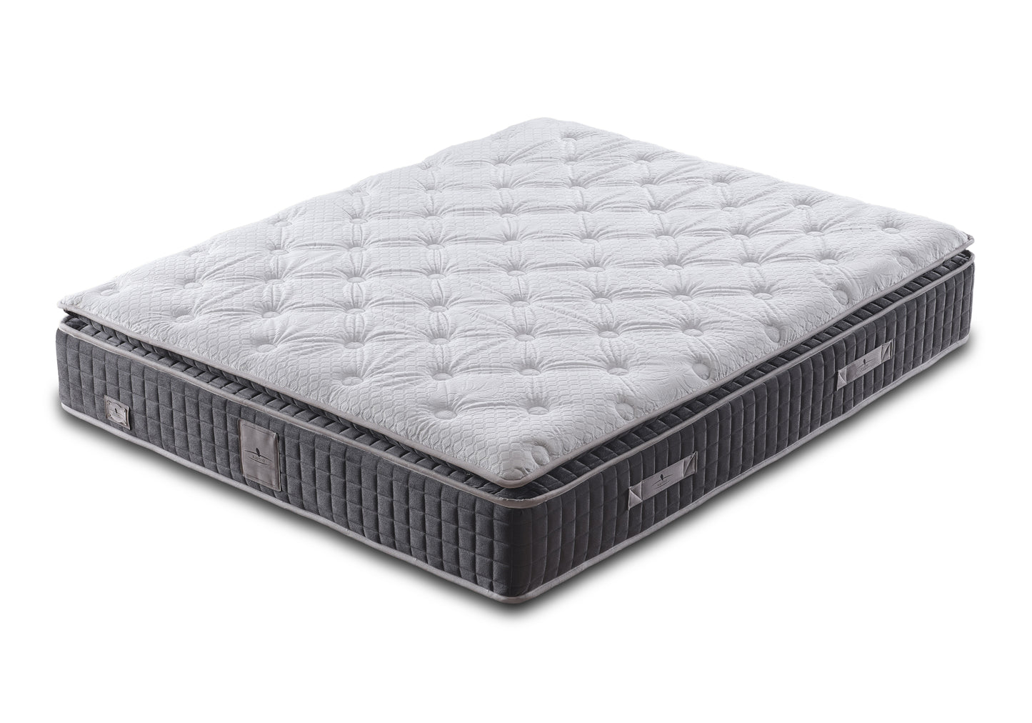 Base de lit à coussin orthopédique double, tête de lit moderne gris MARQUIS PLUS