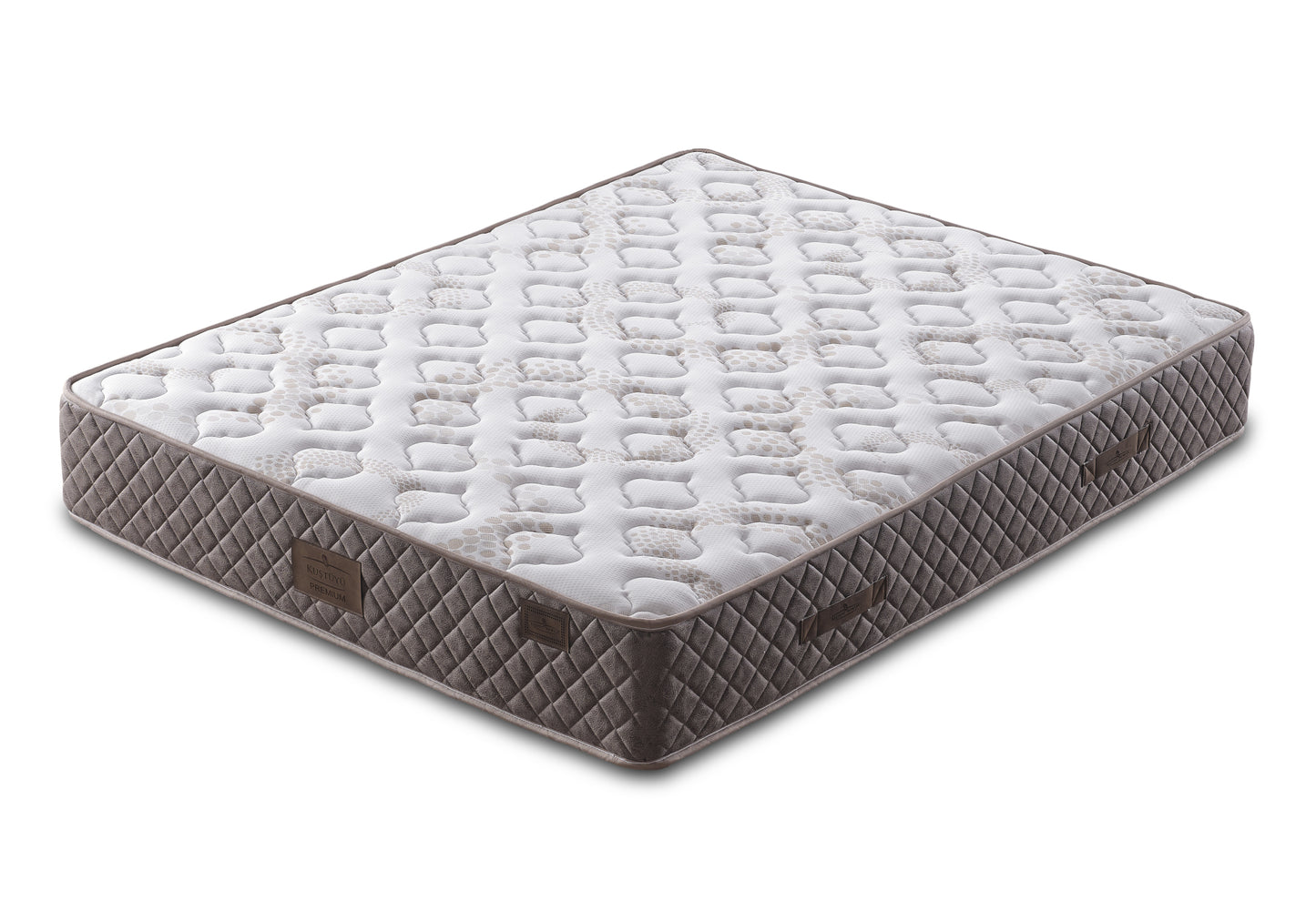 Tête de lit avec matelas orthopédique complet Chester marron MOYA