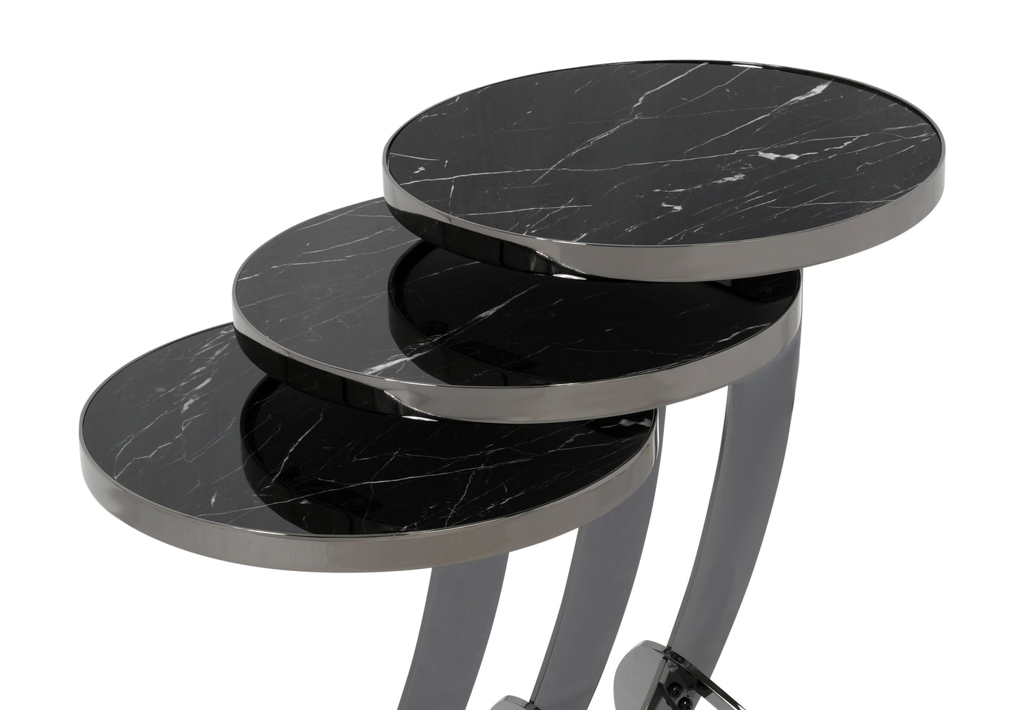 Table gigogne ronde Pion veines noires MİRAY