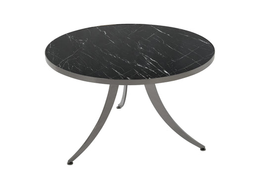 Table de Centre Ronde Pion Noir Veiné OREO