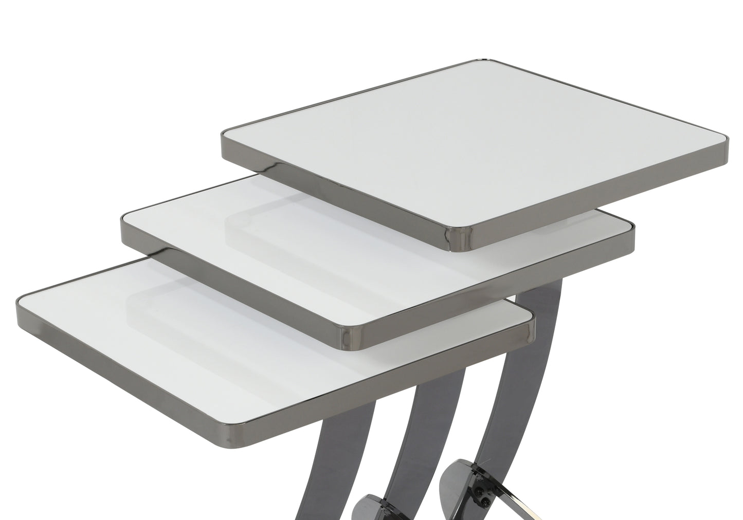 Table gigogne carrée Pion Sedef blanc MİRAY