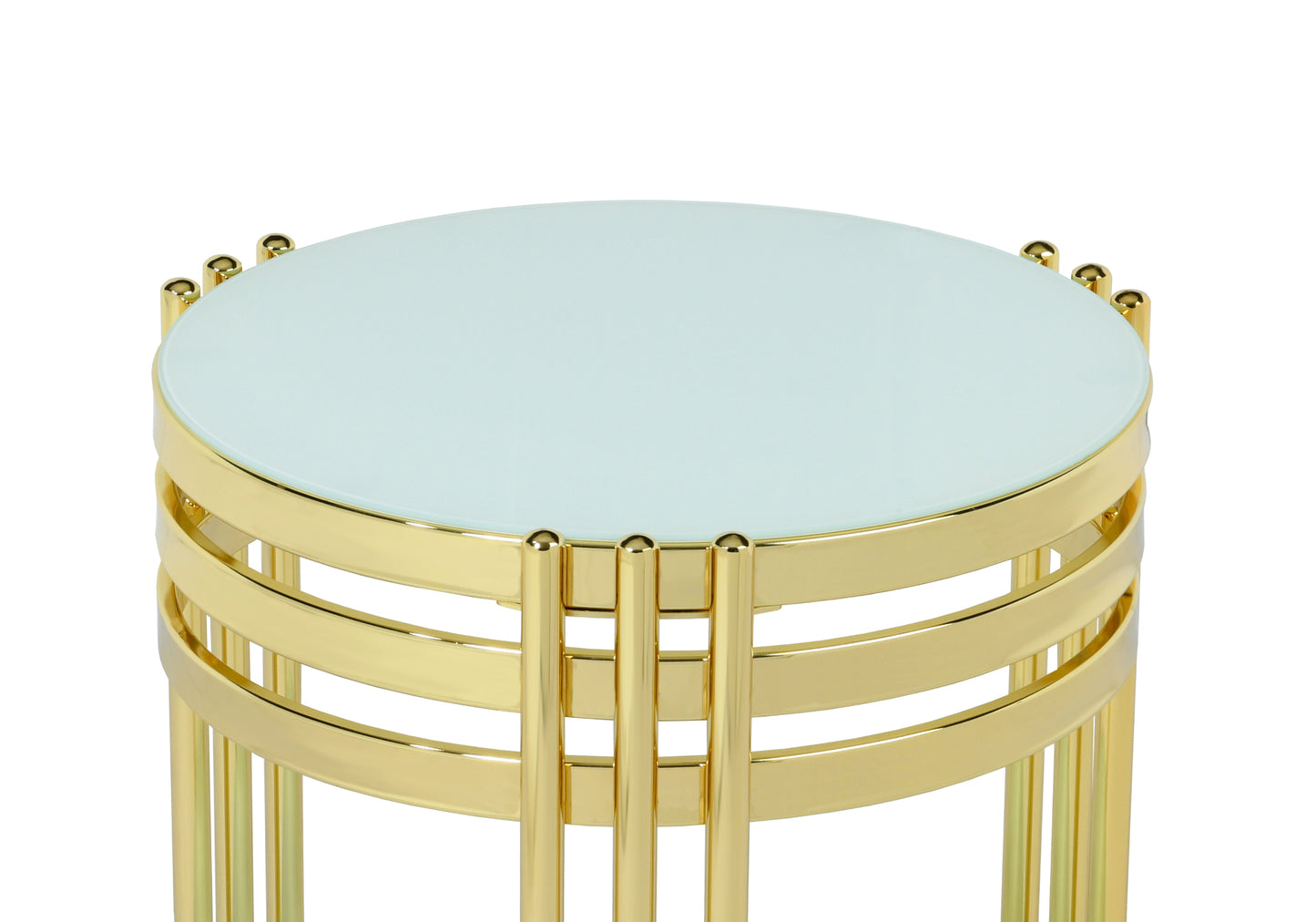 Table gigogne ronde blanc perle ZEUS