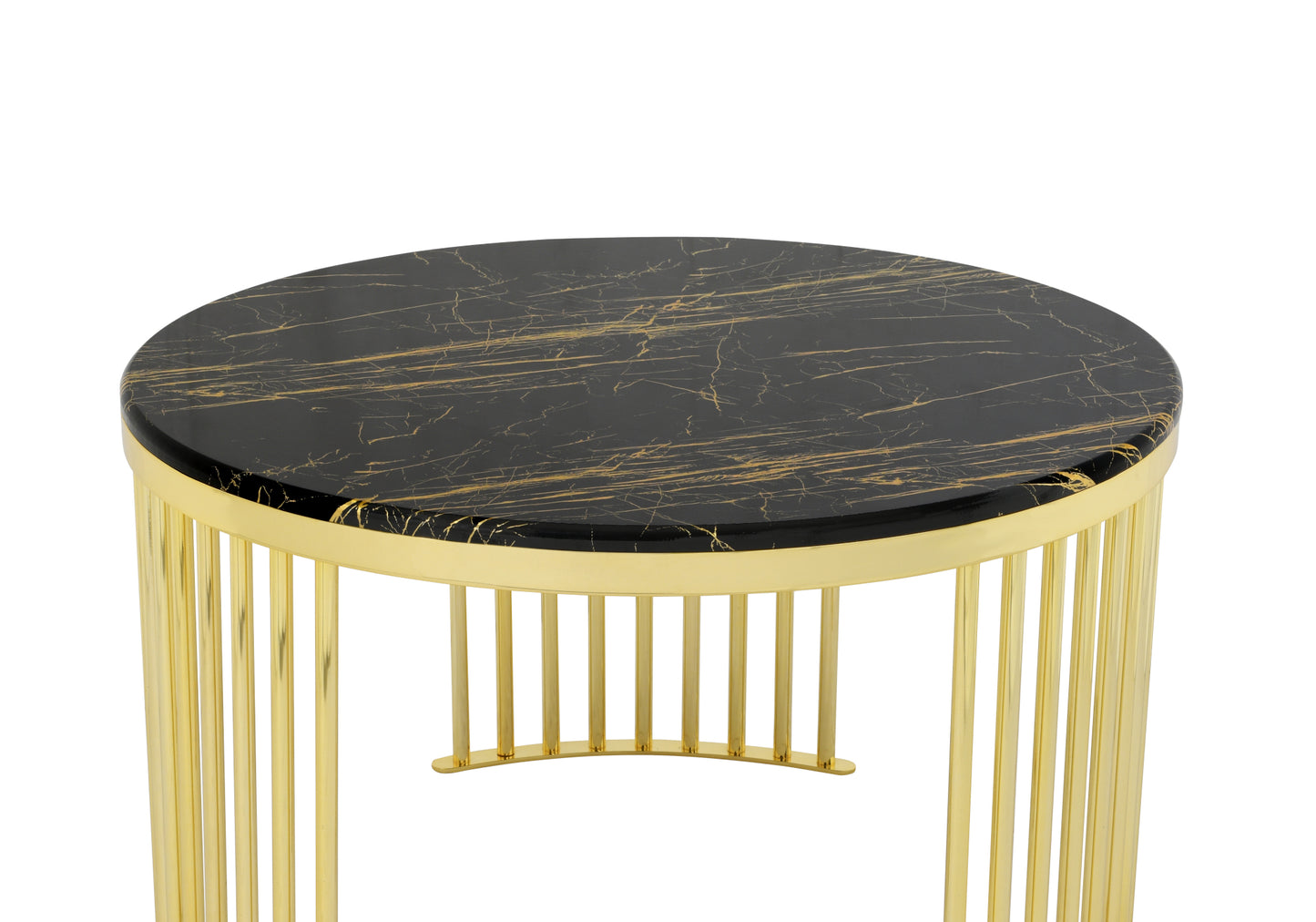 Table Basse Ronde Noir-Or BAHAMA