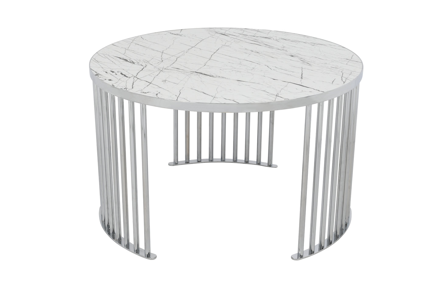 Table basse ronde veinées blanches BAHAMA