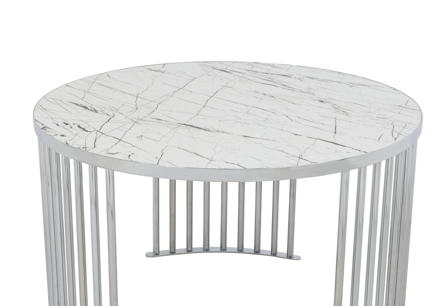 Table basse ronde veinées blanches BAHAMA