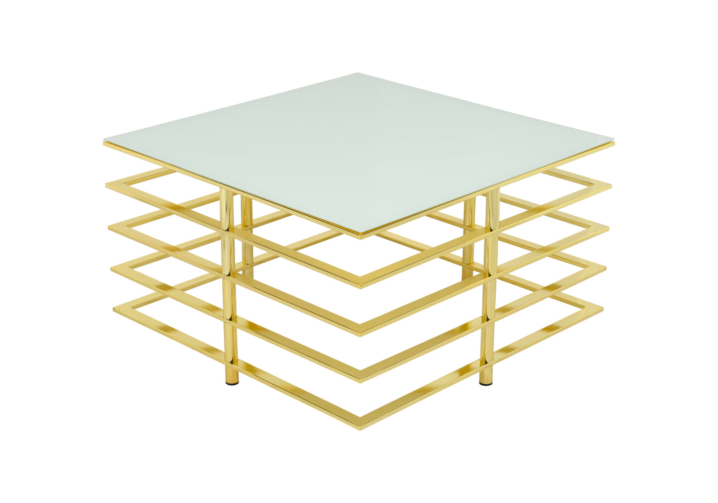 Table basse carrée Infinity blanc nacré NOVA