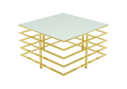 Table basse carrée Infinity blanc nacré NOVA