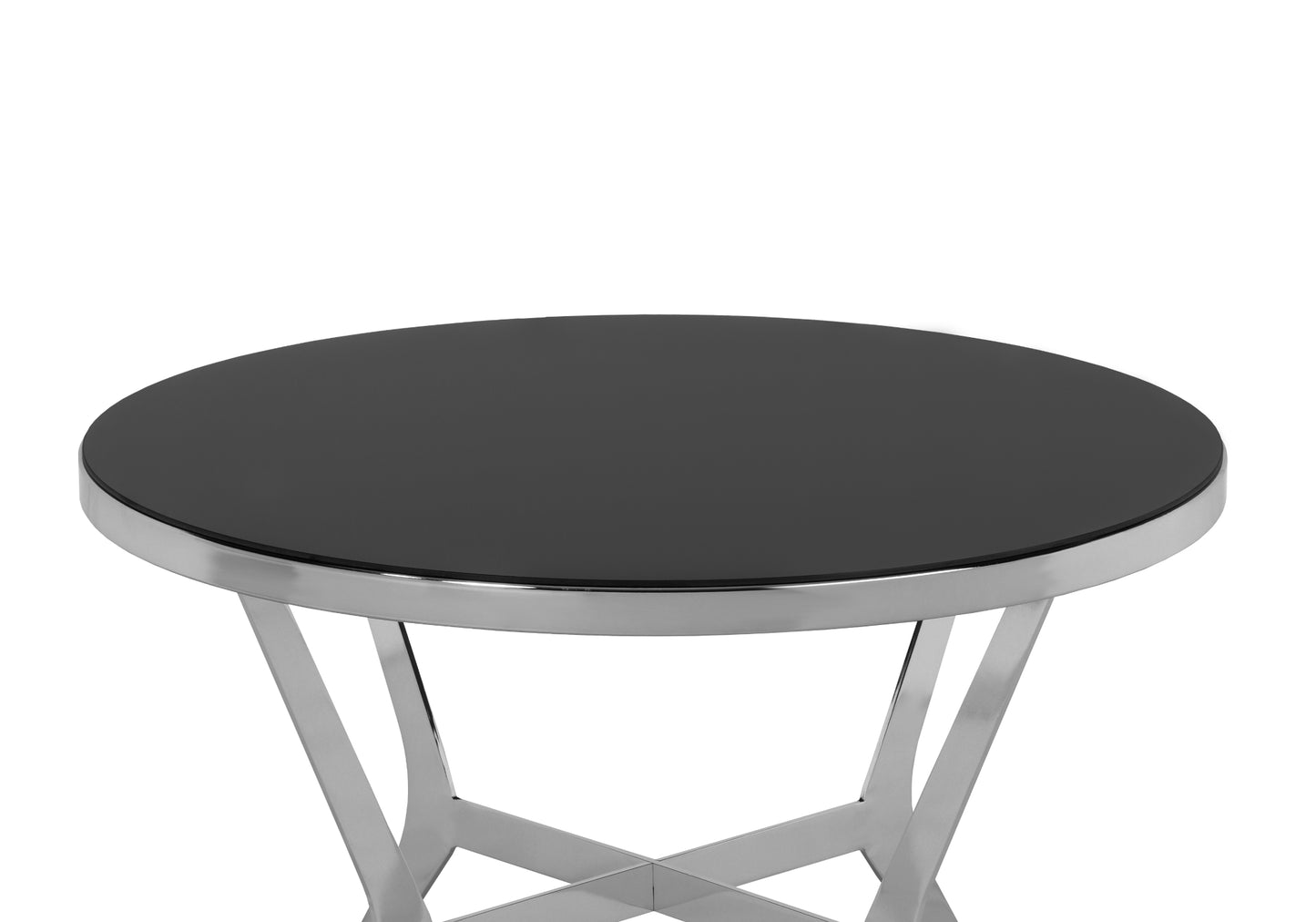 Table Basse Ronde Noir Chrome BUTTERFLY