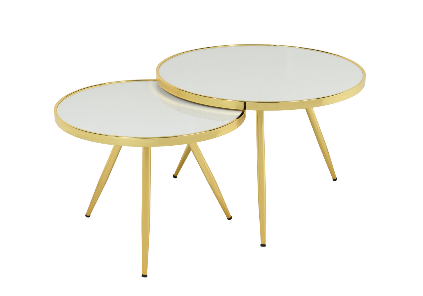 Table Basse Ronde Blanc Perle BERMUDA