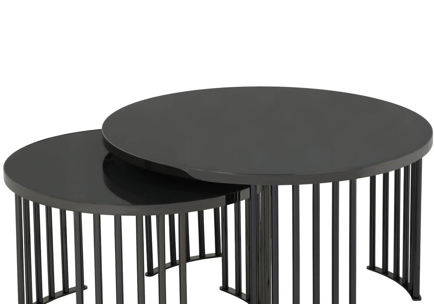 Table basse ronde noire 1+1 BAHAMA