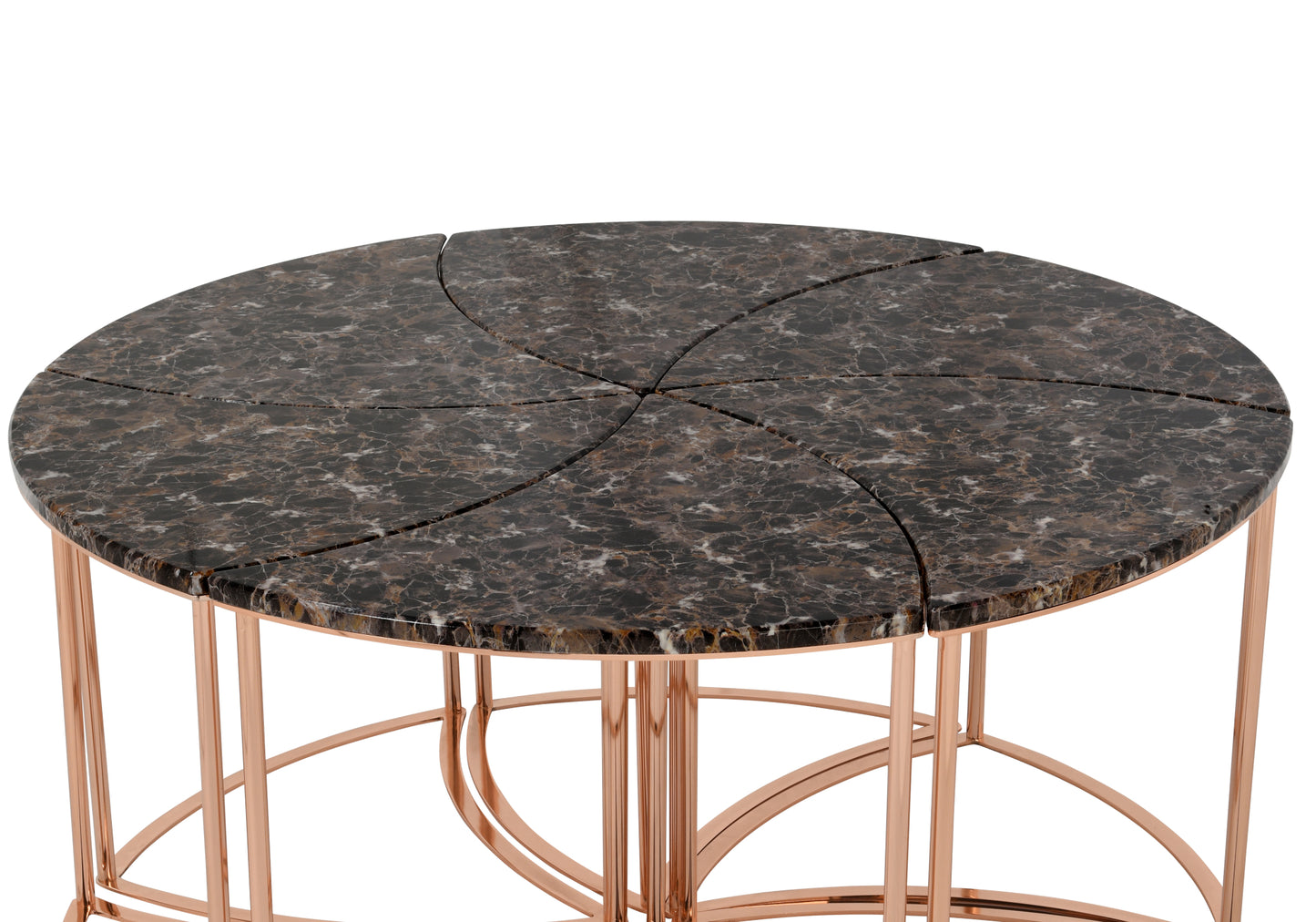 S/ Table Basse Hexagonale Pierre Brune DOMINO