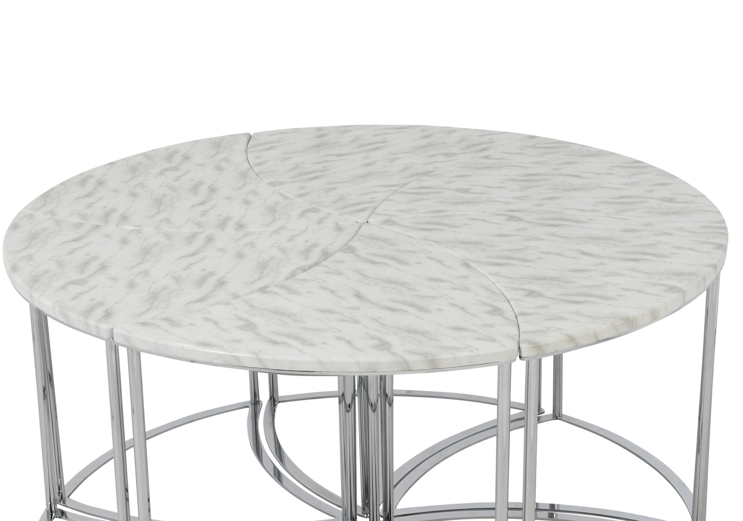 S/ Table Basse Hexagonale Marbre Blanc DOMINO