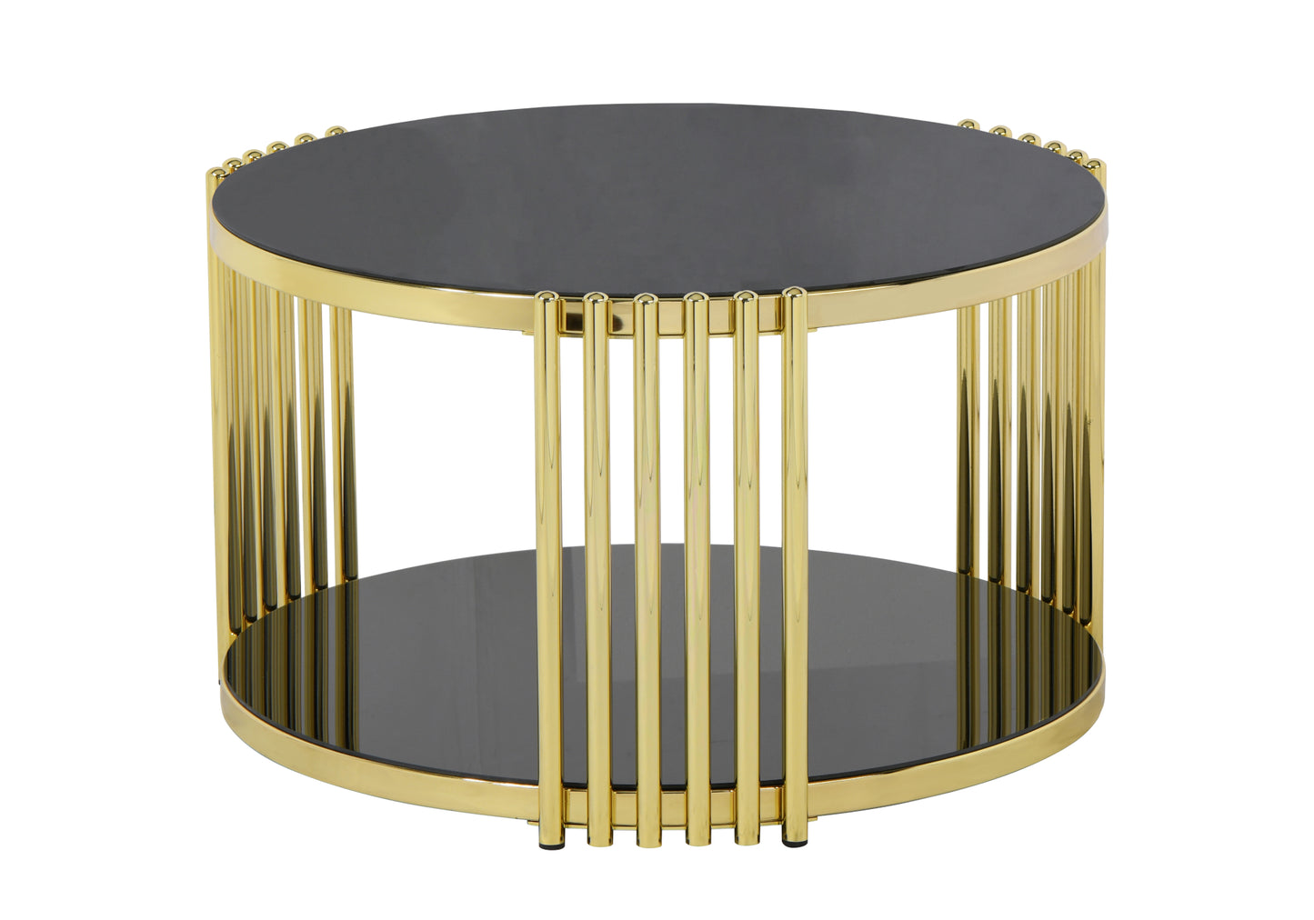 Table basse ronde en osier noir BOLERA