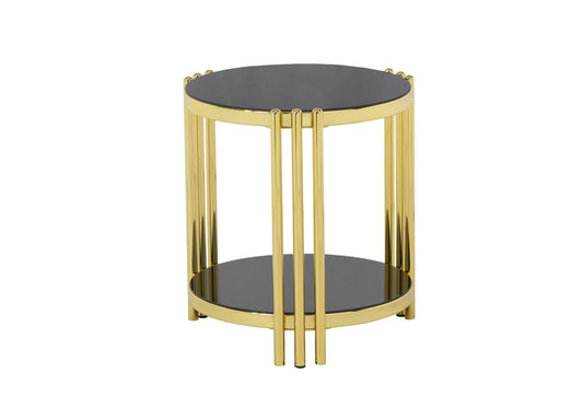 Table d'appoint ronde en osier noir BOLERA