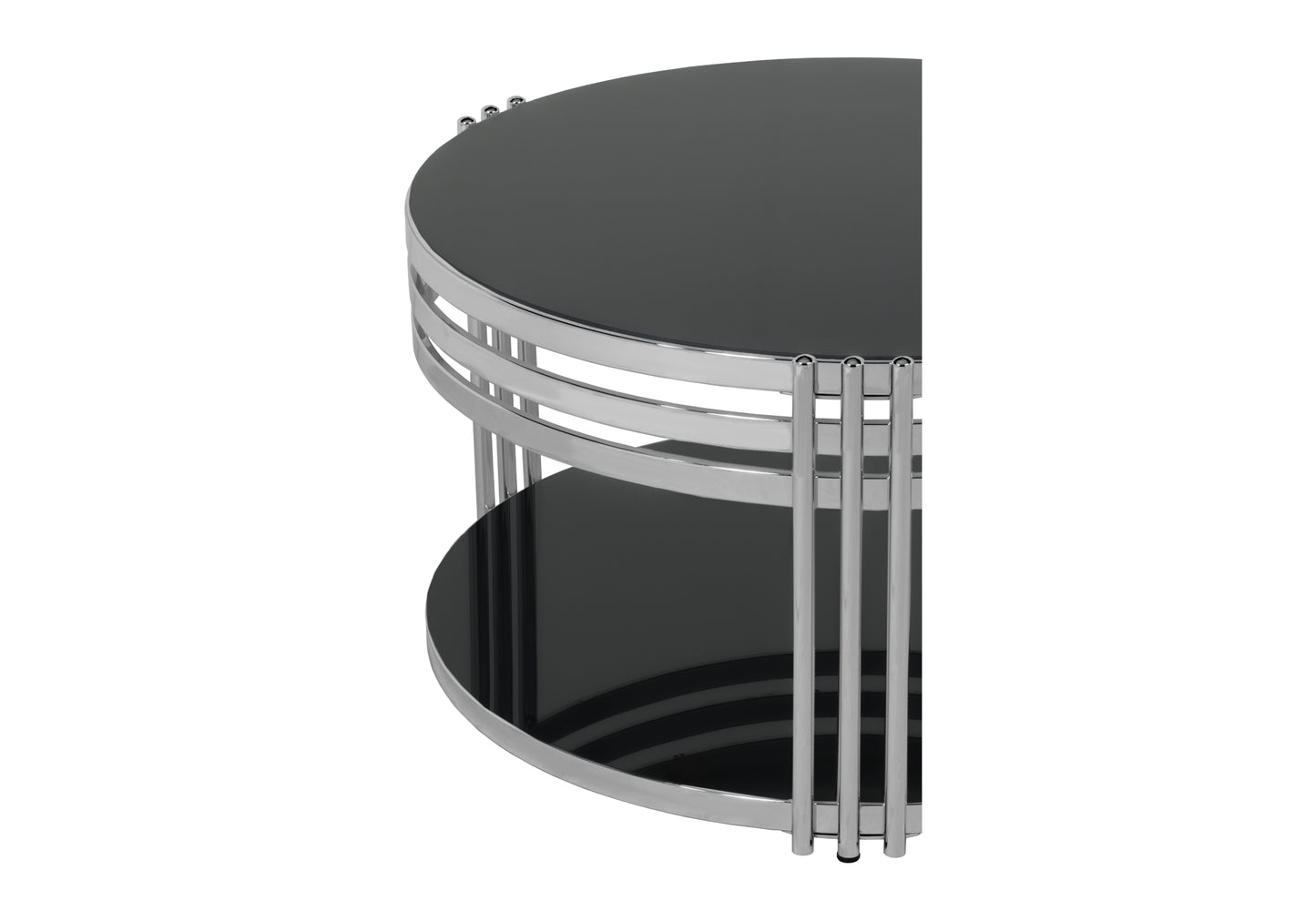 Table Basse Ronde Noir Chrome ZEUS