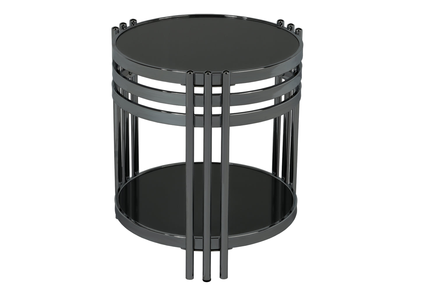 Table gigogne ronde noir fumé ZEUS