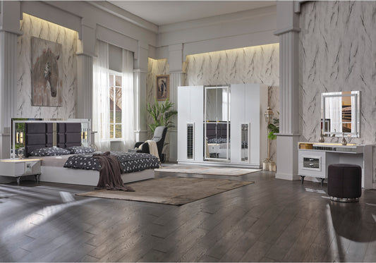 Ensemble de Chambre Avangard Blanc Argent LINE