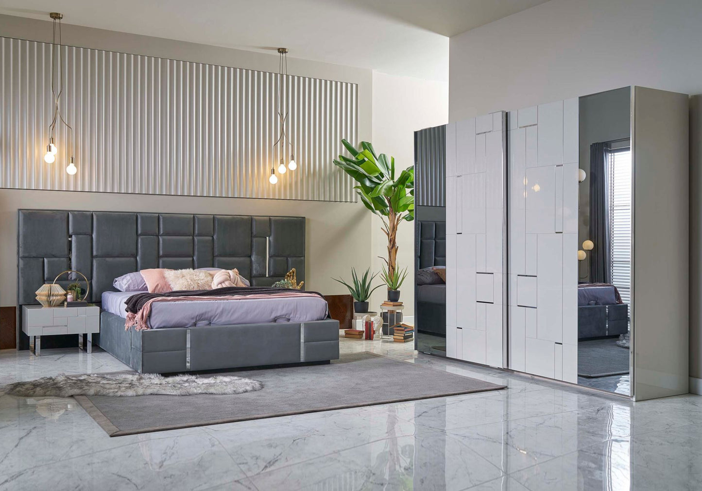 Ensemble de Chambre Argent Blanc IBIZA