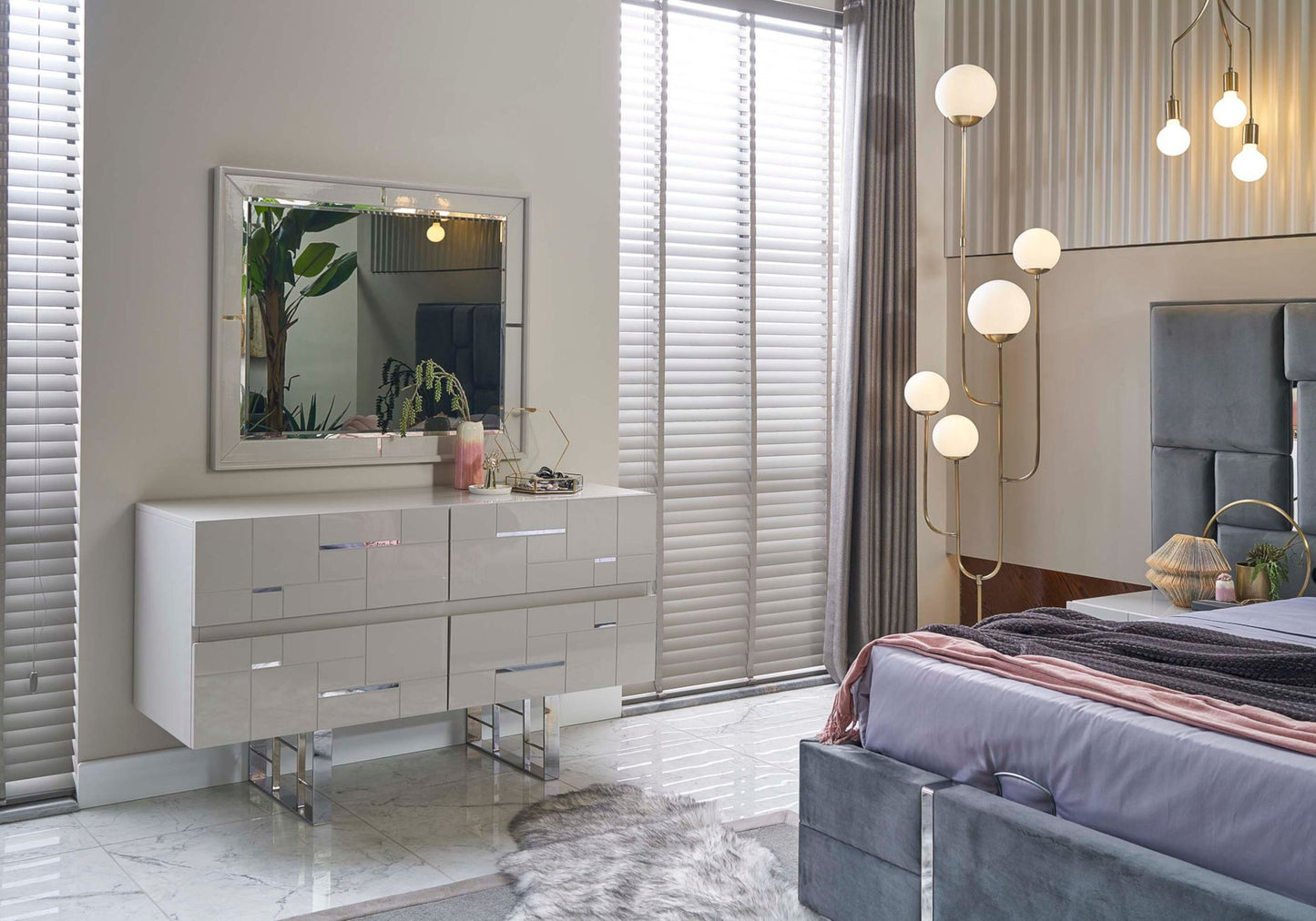 Ensemble de Chambre Argent Blanc IBIZA