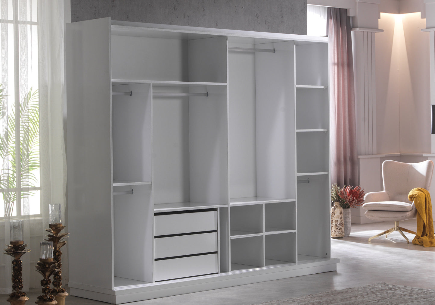 Ensemble de chambre moderne blanc ROMANO